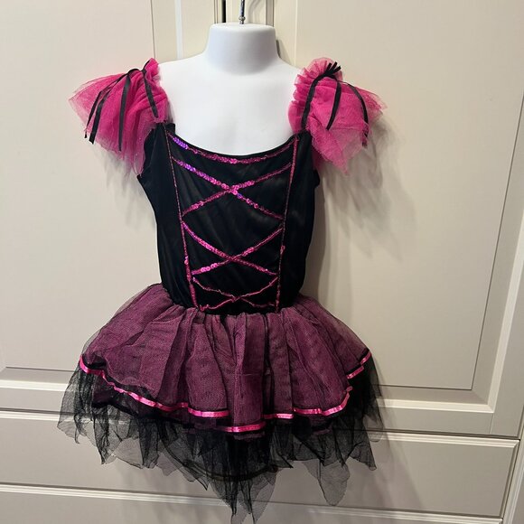 Pink & Black Kitty Cat Costume w/Detachable Tail & Kitty Ears (Size Med 8-10) - Picture 2 of 10